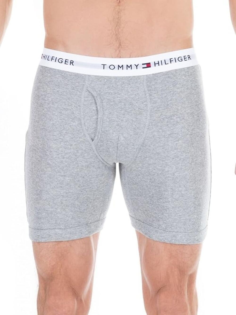 Tommy Hilfiger Men's M Gray Black Cotton Classic Boxer Briefs A33-5